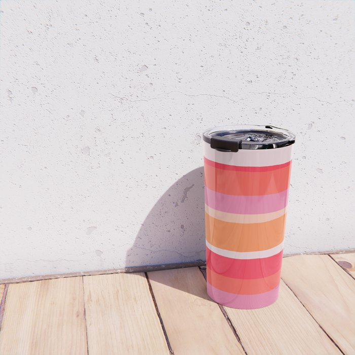 rosalita, warm sunset stripes Travel Mug Gallery Image 4