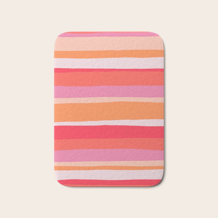 rosalita, warm sunset stripes Bath Mat Gallery Image 1