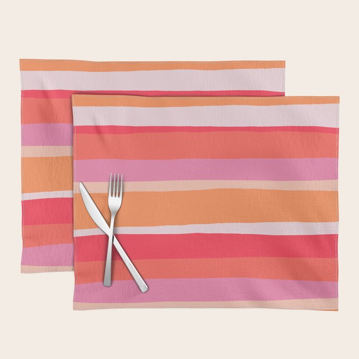 rosalita, warm sunset stripes Placemat Gallery Image 1