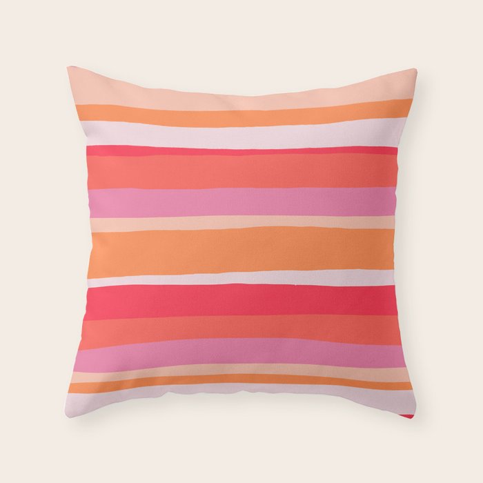 rosalita, warm sunset stripes Throw Pillow Gallery Image 6