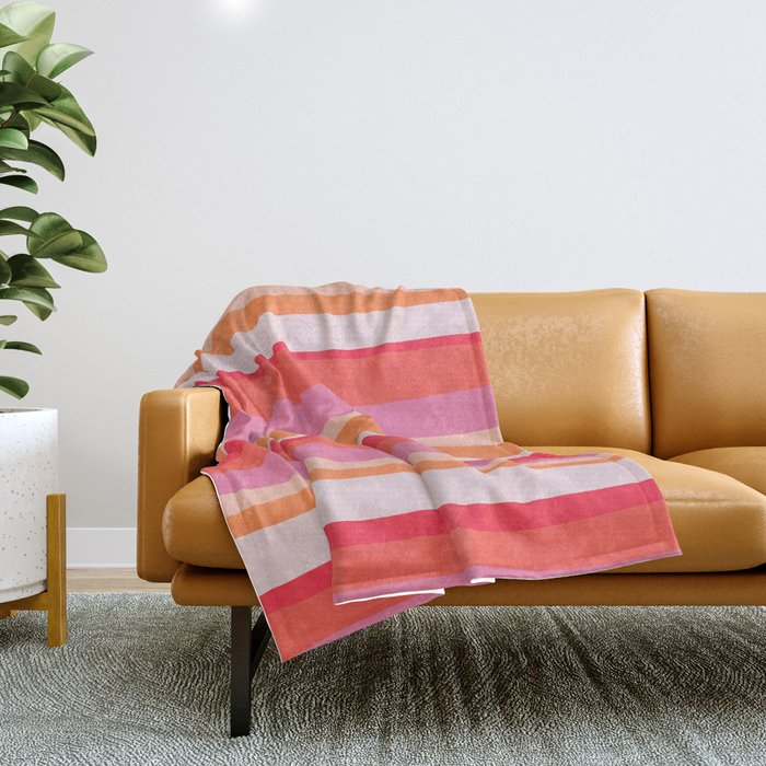 rosalita, warm sunset stripes Throw Blanket Gallery Image 1
