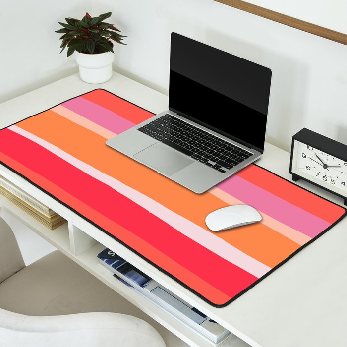 rosalita, warm sunset stripes Desk Mat Gallery Image 2
