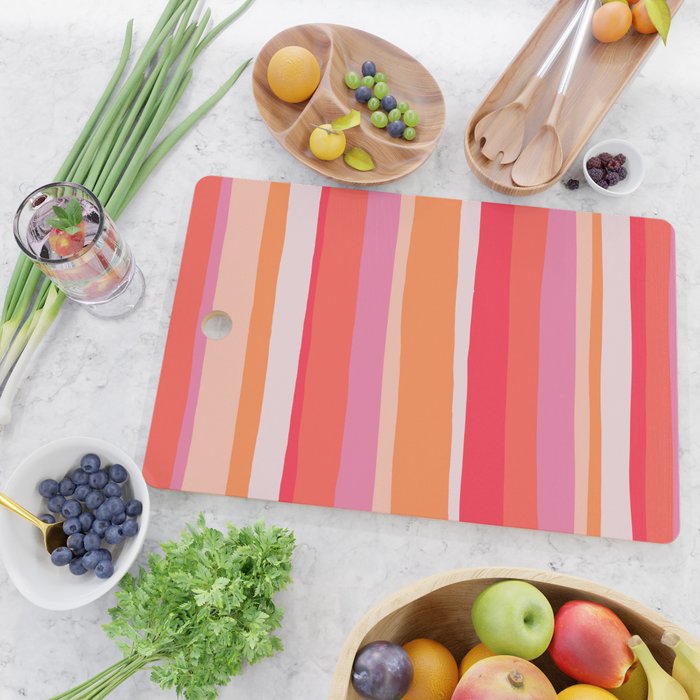 rosalita, warm sunset stripes Cutting Board Gallery Image 2