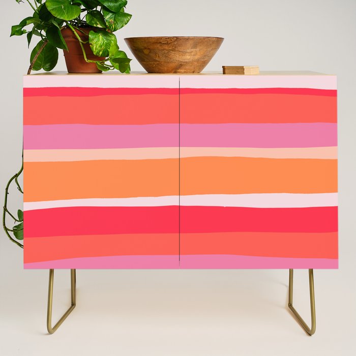 rosalita, warm sunset stripes Credenza Gallery Image 1