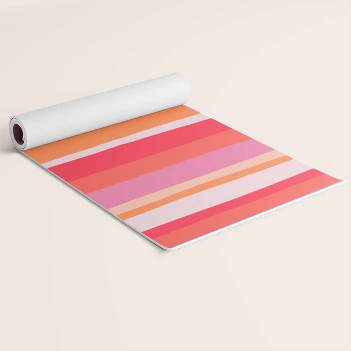 rosalita, warm sunset stripes Yoga Mat Gallery Image 2