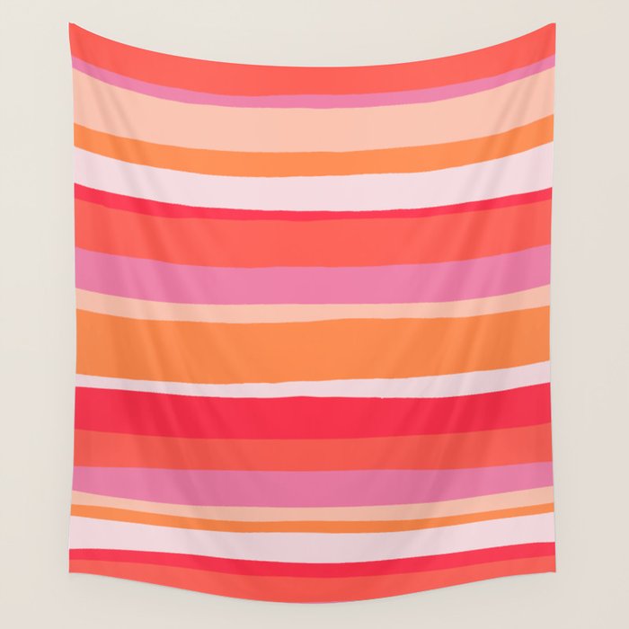 rosalita, warm sunset stripes Wall Tapestry Gallery Image 4