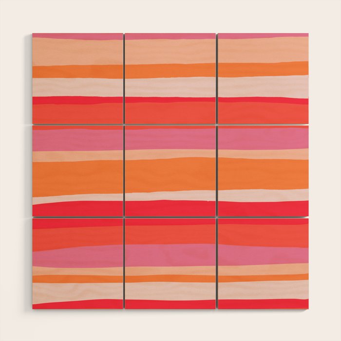 rosalita, warm sunset stripes Wood Wall Art Gallery Image 1