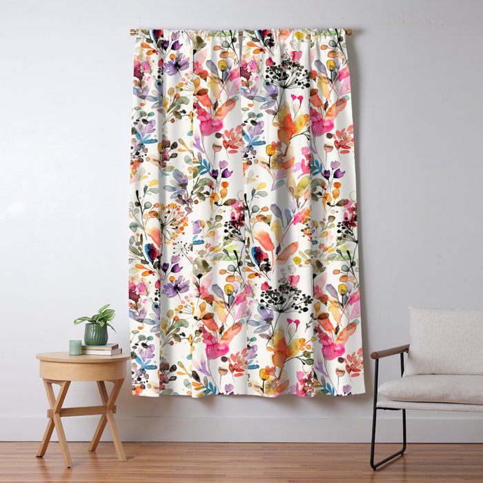 Watercolor Wild grasses watercolor Window Curtain Gallery Image 1