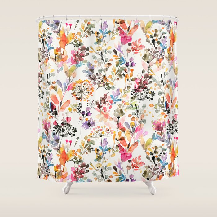 Watercolor Wild grasses watercolor Shower Curtain Gallery Image 1