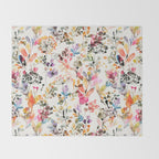 Watercolor Wild grasses watercolor Throw Blanket Gallery Image 2