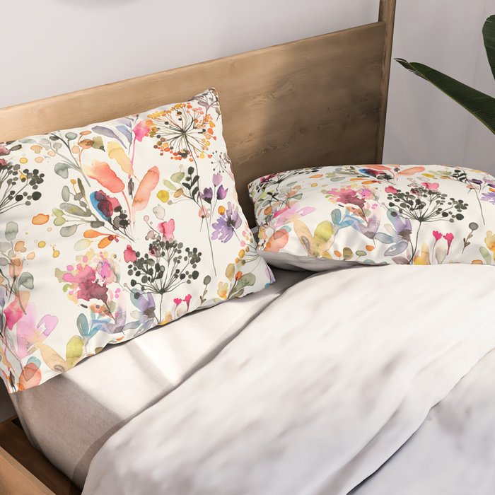 Watercolor Wild grasses watercolor Pillow Sham Gallery Image 2
