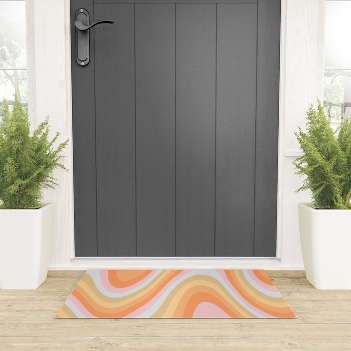 Wavy 70s Art Welcome Mat Gallery Image 3
