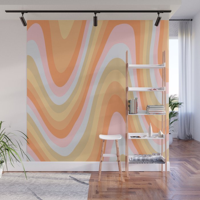 Wavy 70s Art Wall Mural Gallery Image 1