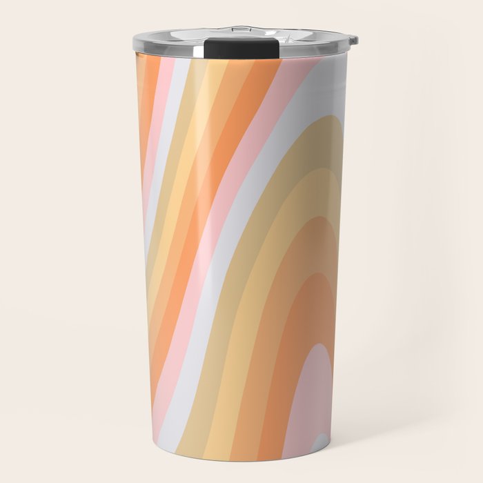 Wavy 70s Art Travel Mug Gallery Image 1