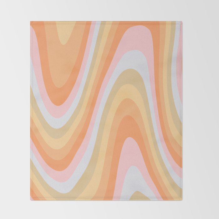 Wavy 70s Art Throw Blanket Gallery Image 2