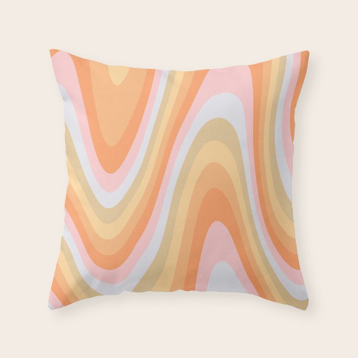 Wavy 70s Art Throw Pillow Gallery Image 6