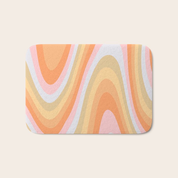 Wavy 70s Art Bath Mat Gallery Image 1