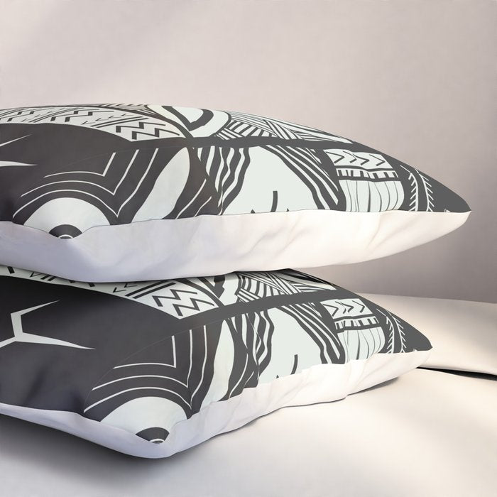 UrbanNesian Grey Maluelue Siapo and Tatau Pillow Sham Gallery Image 3