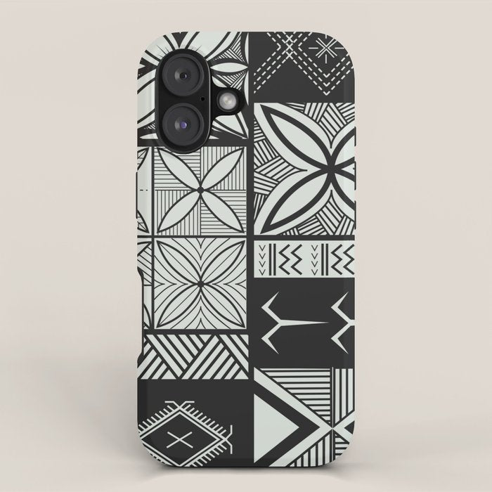 UrbanNesian Grey Maluelue Siapo and Tatau iPhone Case Gallery Image 1