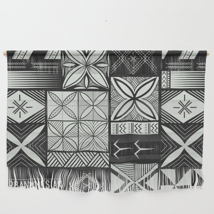 UrbanNesian Grey Maluelue Siapo and Tatau Wall Hanging Gallery Image 1