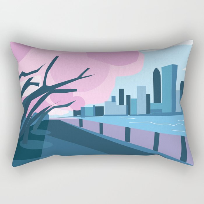 Cherry blossoms in New York  Rectangular Pillow Gallery Image 1