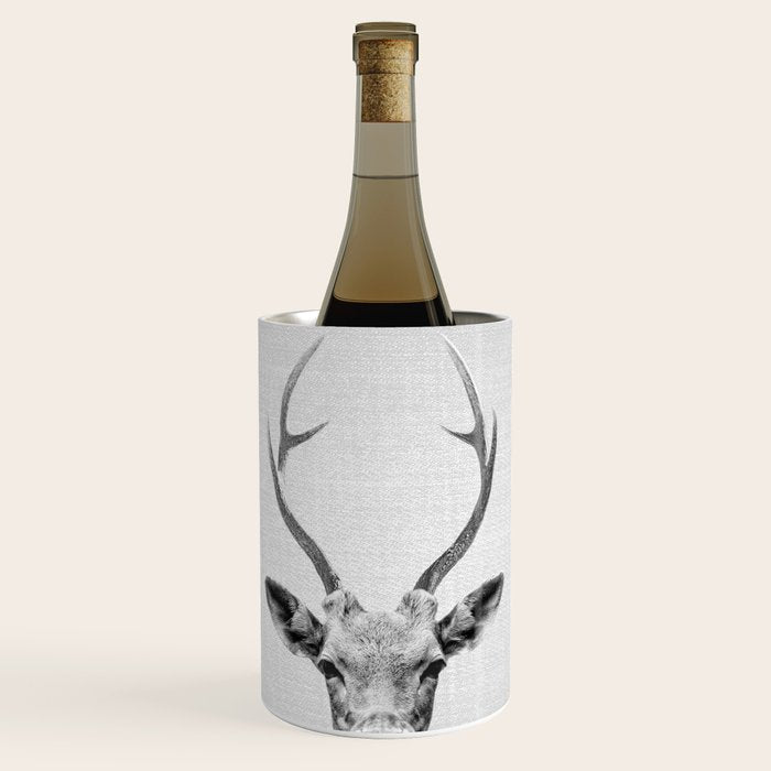 Deer - Black & White Wine Chiller Gallery Image 1