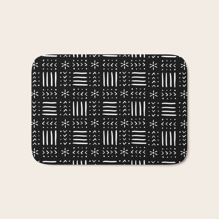 Mudcloth III (Black) Bath Mat Gallery Image 1