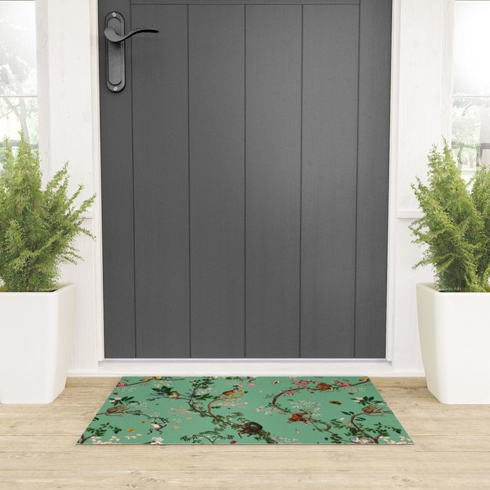 Monkey World Green Welcome Mat Gallery Image 3