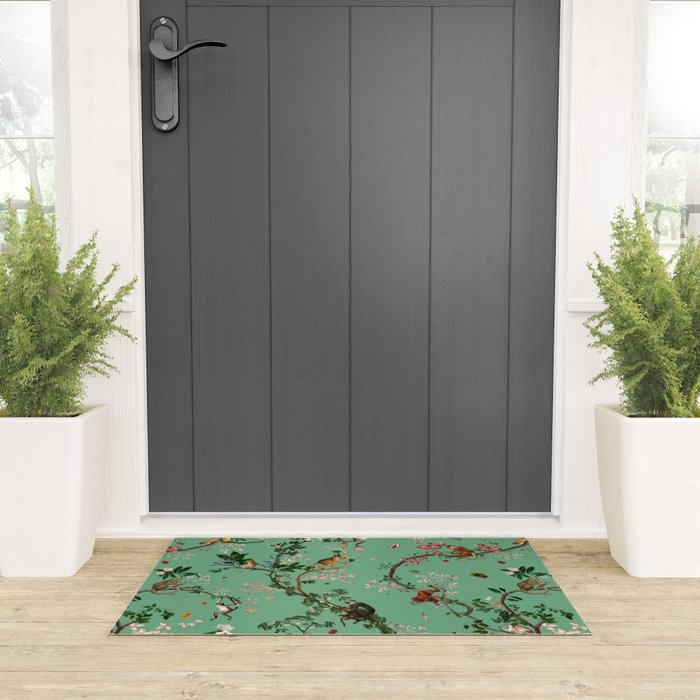 Monkey World Green Welcome Mat Gallery Image 3