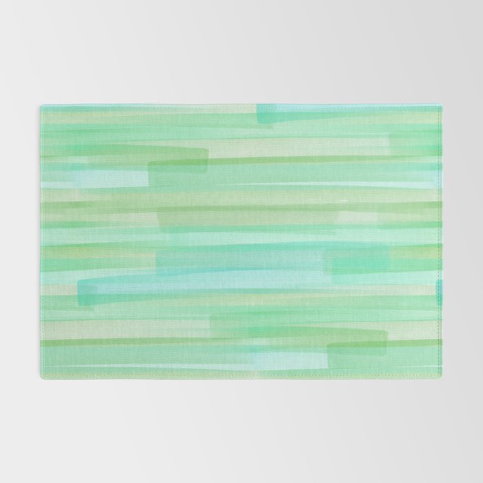 Abstract Watercolor Waves in Ocean Teal Rug Gallery Image 2