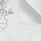 Minimal Line Art Woman with Flowers II Wall Tapestry Gallery Image 3