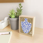 Leafy Blue Vase Mini Art Print Gallery Image 2
