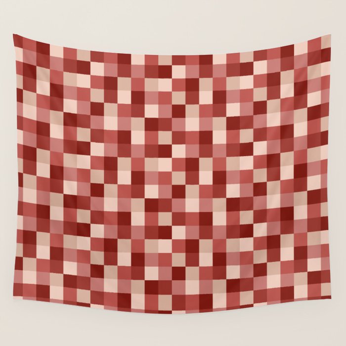 Bold Colorful Checks Pattern - Small X Wall Tapestry Gallery Image 1