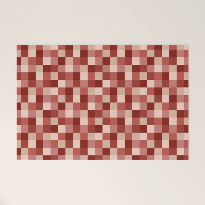 Bold Colorful Checks Pattern - Small X Welcome Mat Gallery Image 1