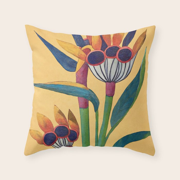 Bird of Paradise in Tropical Bloom Throw Pillow Gallery Image 6