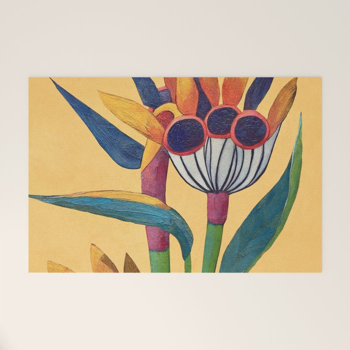 Bird of Paradise in Tropical Bloom Welcome Mat Gallery Image 1