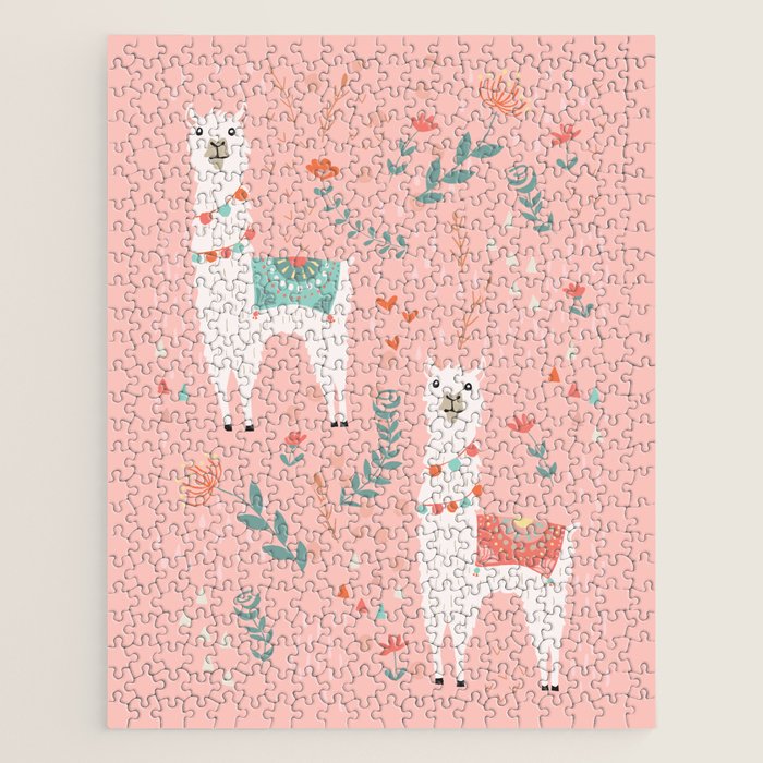 Lovely Llama on Pink Jigsaw Puzzle Gallery Image 1