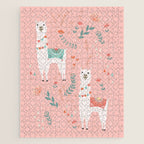 Lovely Llama on Pink Jigsaw Puzzle Gallery Image 1