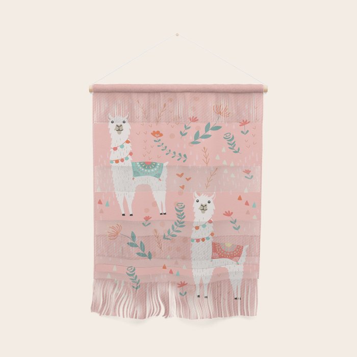 Lovely Llama on Pink Wall Hanging Gallery Image 1