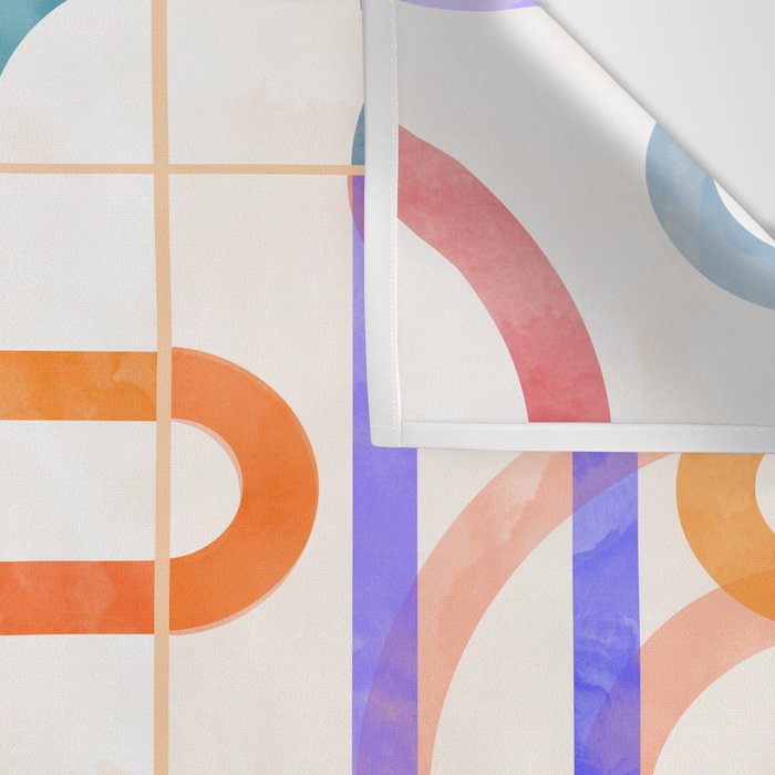 Colorful Curved Path Tiles G Wall Tapestry Gallery Image 3