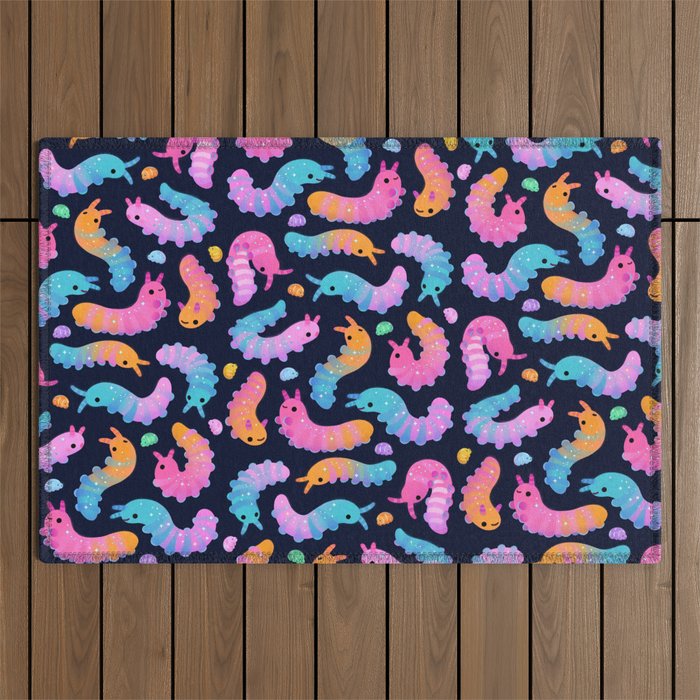Sour velvet worm and Gummy water bear Outdoor Rug Gallery Image 1