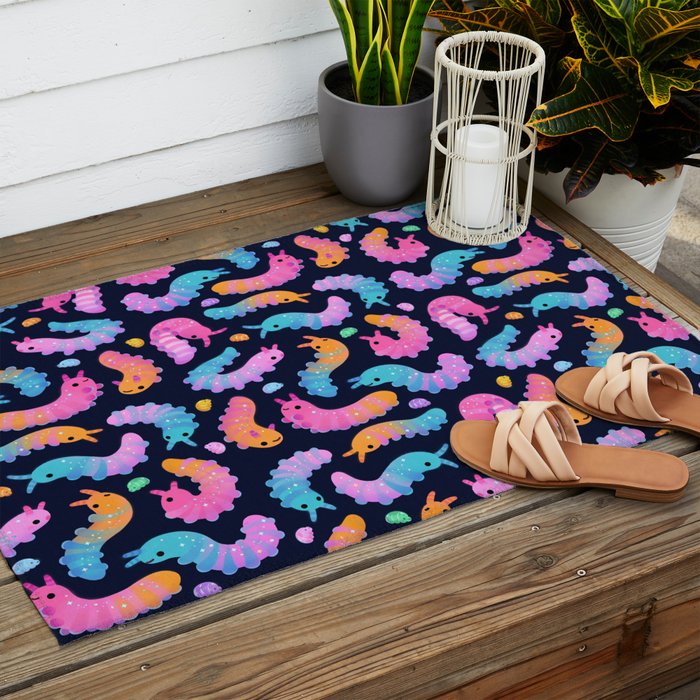 Sour velvet worm and Gummy water bear Outdoor Rug Gallery Image 2