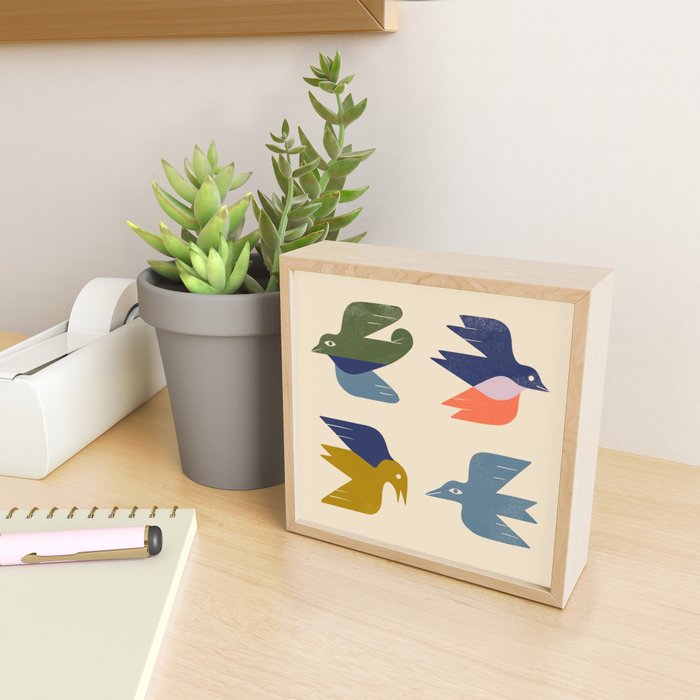 Four Birds Grid Mini Art Print Gallery Image 2