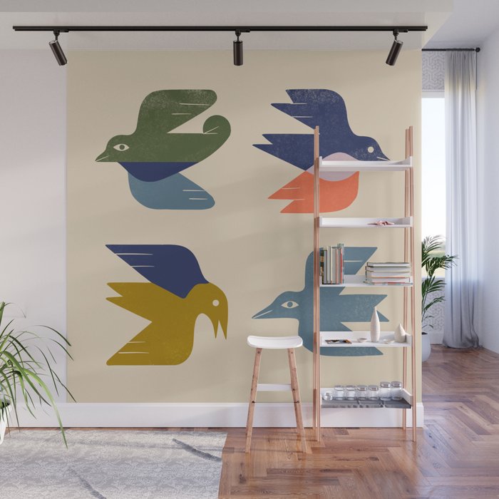 Four Birds Grid Wall Mural Gallery Image 1