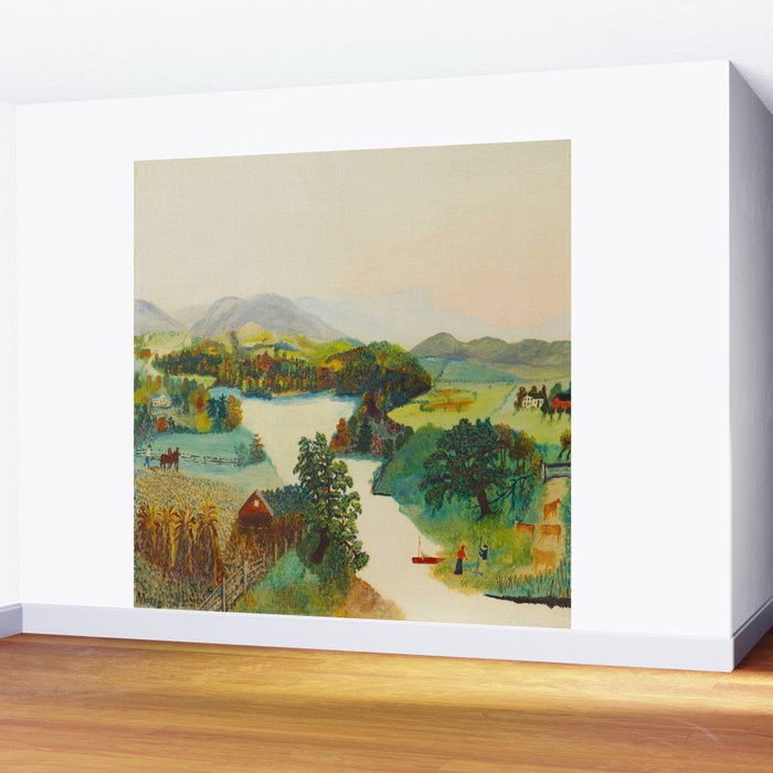 Anna Mary Robertson 'Grandma' Moses Upper Cambridge Valley American Folk Art Wall Mural Gallery Image 2