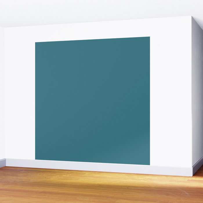 Solid Color Spring Teal Wall Mural Gallery Image 2