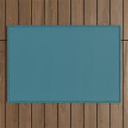 Solid Color Spring Teal Outdoor Rug Gallery Image 1