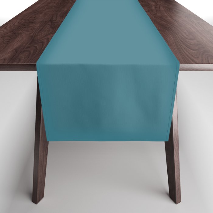 Solid Color Spring Teal Table Runner Gallery Image 1