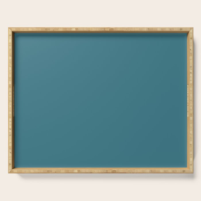 Solid Color Spring Teal Serving Tray Gallery Image 1