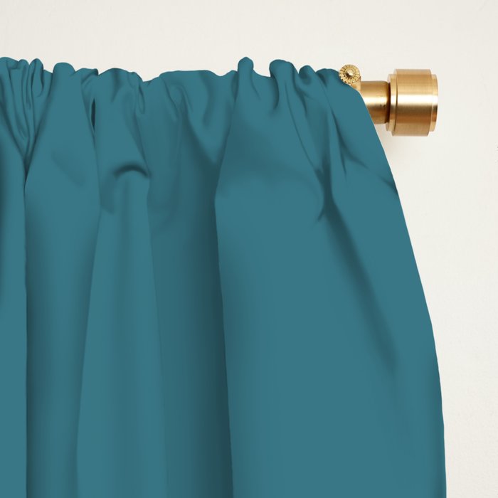 Solid Color Spring Teal Window Curtain Gallery Image 2